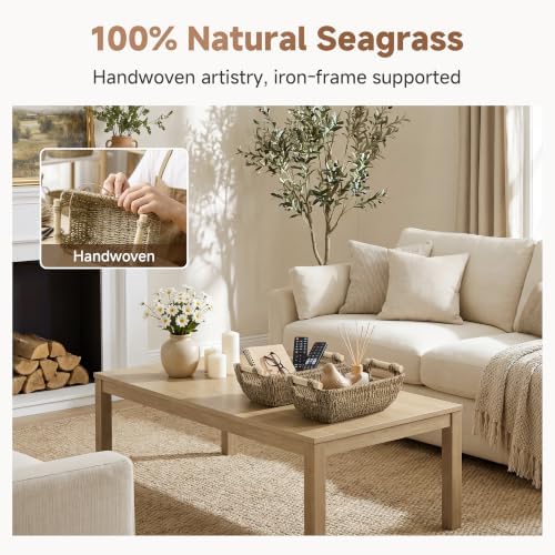 StorageWorks Small Baskets for Shelf, Seagrass Woven Basket for Gifts - Image 5