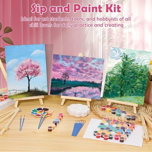 42 Pcs Sip and Paint Kit for Adults, Couples Painting Kit Date Night - Image 2