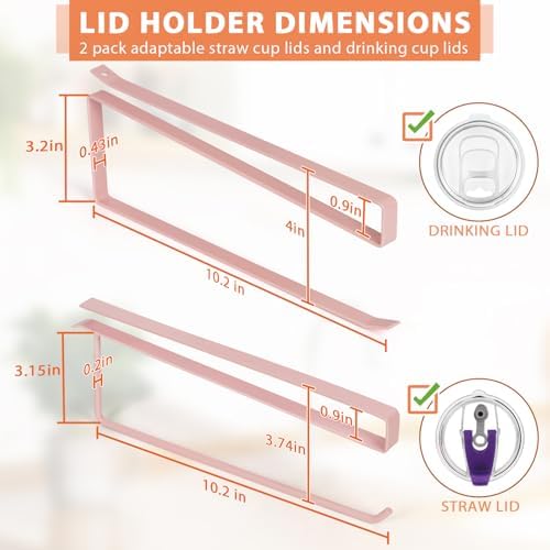 2 Pack Tumbler Lid Organizer, Versatile Storage Holds 20 Lids, Round&Flat - Image 3