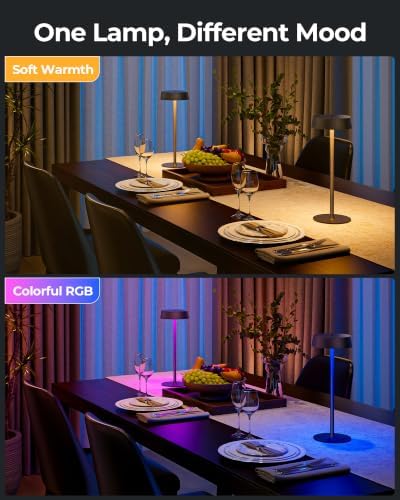 EZVALO Rechargeable Table Lamp, Cordless Ambient Lighting, Battery Operated - Image 3