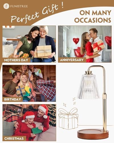 Candle Warmer Lamp with Timer Dimmable Crystal Vertical Stripe, Birthday Gifts for Women Mom, Adjustable Candle Warmer with 2 Bulbs, Christmas Candle Lamp for Jar Candles, House warming Home Decor - Image 6