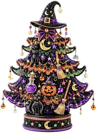 Craft Kits for Adults DIY Beaded Halloween Tree Indoor Desk Decorations Kit by CLNXMT