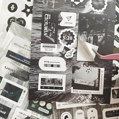 20 Sheets Japanese Stickers Book Set,200+ Korean INS Stickers Book for Scrapbooking,Kawaii Stickers for Scrapbooking,Junk Journal,Calendar,Journaling,Planner,DIY Craft(Minimalist Style 4) - Image 4