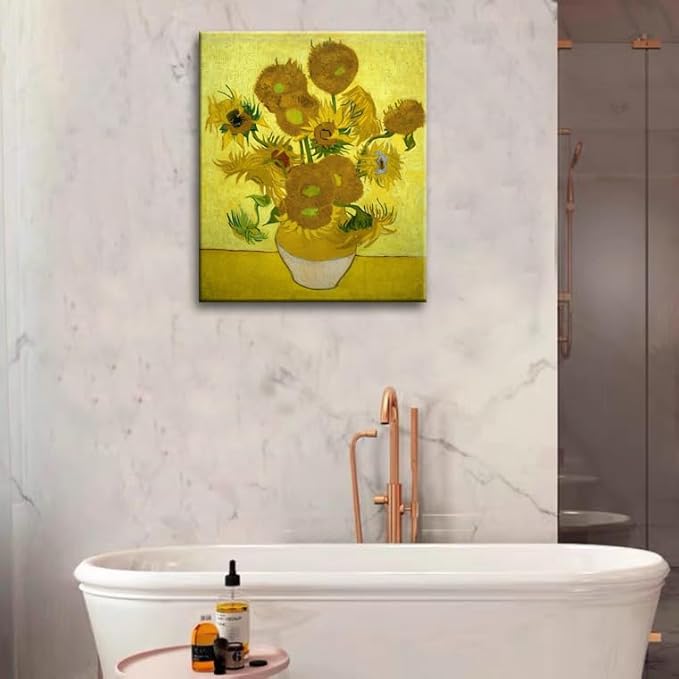 msspart Sunflowers by Vincent Van Gogh Canvas Wall Art Flower Vase Painting Giclee Print Floral Picture for Home Decor 24"x36"