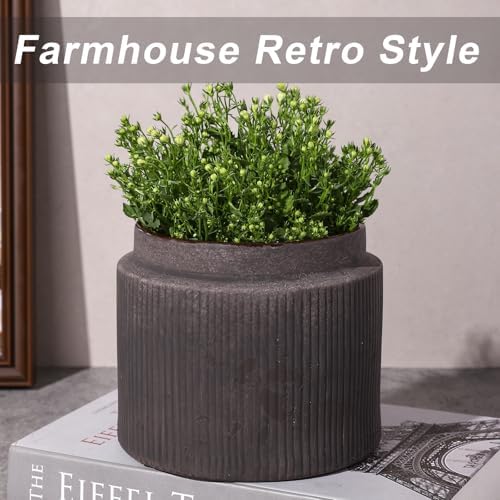 Ceramic Flower Pots For Indoor Plants. Vintage Plant Pots Indoor with Drainage. Includes A Silicone Plug. Suitable Vintage Farmhouse Decor， Antique Kitchen Decor， And Also Plant Lover Gifts. - Image 5