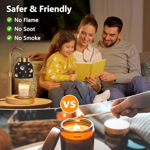 seenlast Candle Warmer Lamp with 2 Bulbs, with Dimmer Adjustable Height,Mothers Day Gifts,Vintage Home Decor,2/4/8H Timer - Image 7