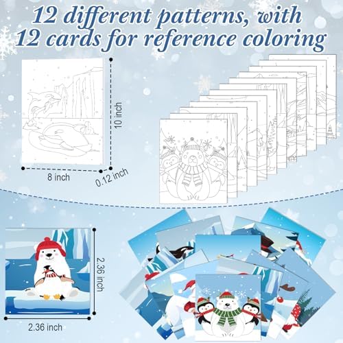 Sherr 12 Pcs Pre Drawn Canvas for Adults,Winter Xmas,8 x 10 Inch - Image 3