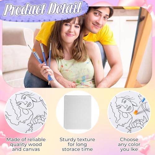 Dispowreath 20 Pack Pre Drawn Canvas for Painting, Couple - Image 3