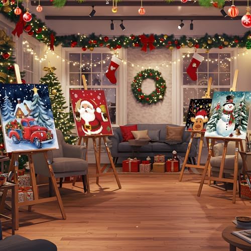 Sherr 24 Pcs Pre Drawn Canvas for Adult, Christmas, 8 x 10 Inch - Image 5