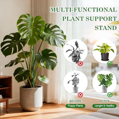 5 Pack Stackable Plant Support Stakes Indoor/Outdoor Support Pole - Image 4