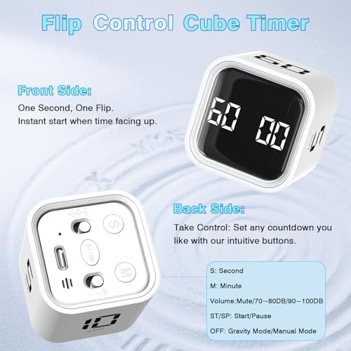 Wbacon Cube Pomodoro Timer, Smart Productivity Timer 5/10/30/60 Minutes - Image 4