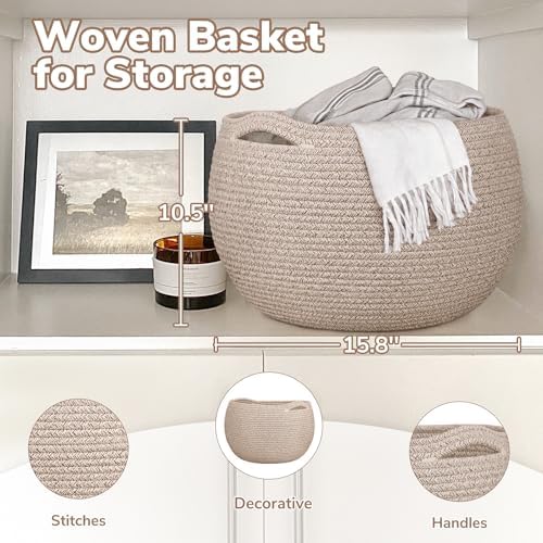 Goodpick Large Toy Storage Basket for Kids, Round, 15.7" x 10.5", Jute - Image 4