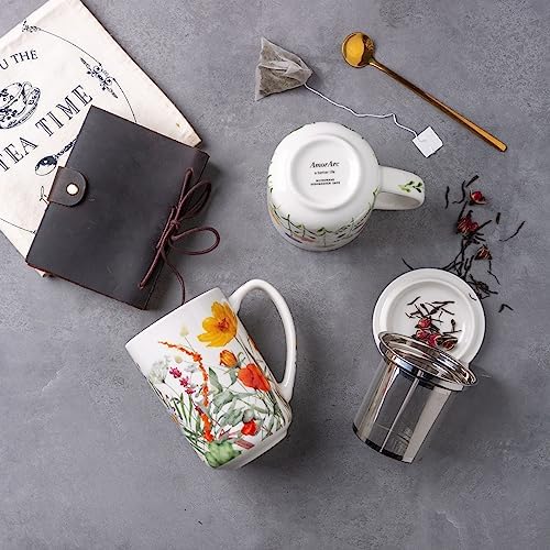 AmorArc Tea Cup With Infuser and Lid, 18oz Loose Leaf Tea Mug With Steeper - Image 4
