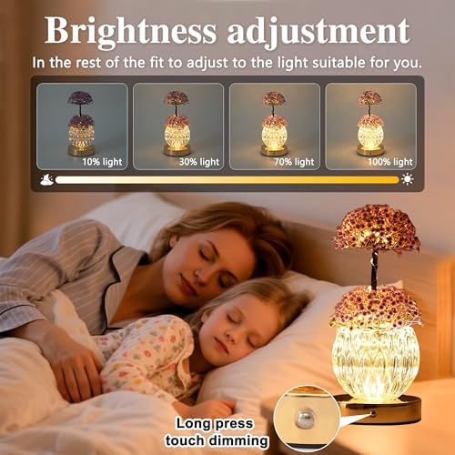 Touch Dimmable Purple Flower Lamp Color Changing Light for Bedroom Bar Coffee Shop, Gifts for Women Mom Daughter Grandma Teacher Aunt Girlfriend Friend Birthday Christmas Valentines Mothers Day - Image 2
