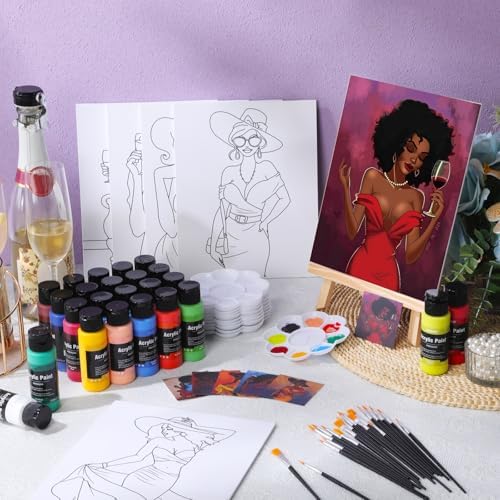AmazingSpark 62 Pcs 6 Sets Paint Sip Kit for Adults, Elegant Lady - Image 2