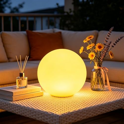 LED Glowing Ball Light, 8-in RGB Color Changing LED Orb Night Light for Kid - Image 4