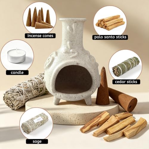 JOYWING Palo Santo Holder Handmade Ceramic Incense Burner for Sage Bundles and Incense Cones Meditation Accessories for Mindfulness Yoga Home Decor Spiritual Gifts(Child Clay) - Image 5