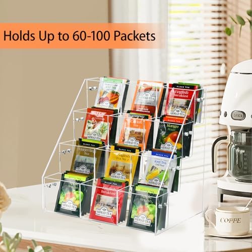 Tea Bag Organizer, Acrylic Tea Holder Storage Rack, Assembly Required - Image 5