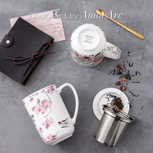 AmorArc Tea Cup With Infuser and Lid, 18oz Loose Leaf Tea Mug With Steeper - Image 4