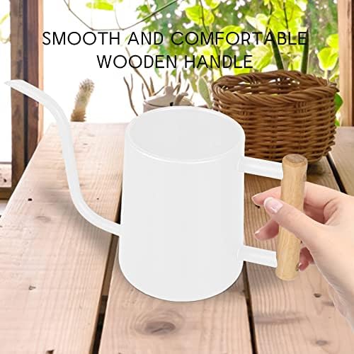 Watering Can Indoor Plants, 35 oz/1000 ml Metal Stainless Steel Watering Can Pot with Long Spout for Indoor House Plants Bonsai Outdoor Garden Flower Decorative (White) - Image 4