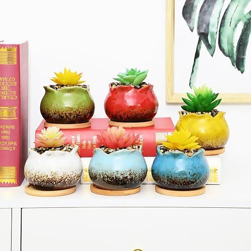 Cute 4" Round Ceramic Home Garden Decoration Succulent Cactus Flower Pots Container -Plant Not Included，White - Image 6