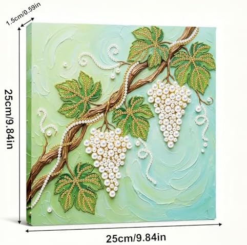 LQCrafK DIY Pearl Art Painting Handcraft Kit for Adults Beginners with Tools and Framed Painting, Creative Design,Self-Adhesive, Healing Stress-Relieving Home Wall Decoration-Grape - Image 6