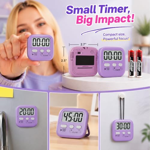 Antonki 2 Pack Digital Timer for Kids Classroom Kitchen Timers for Cooking - Image 5