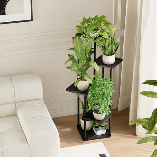 Bamworld Black Plant Stand Indoor 5 tier Corner Plant Shelf - Image 4