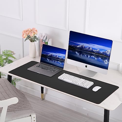 AFIING Cork Desk Mat 55" x 17", Dual-Sided Natural Cork & PU Leather Desk Pad, Non-Slip Waterproof Large Mouse Pad for Office, Home & Gaming (Black) - Image 6