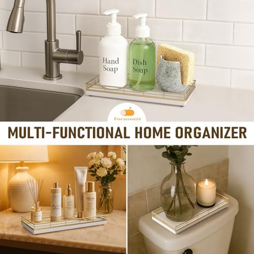 Bathroom Vanity Tray for Countertop, 12" x 6" Oak Wood Toilet Tank Tray - Image 5