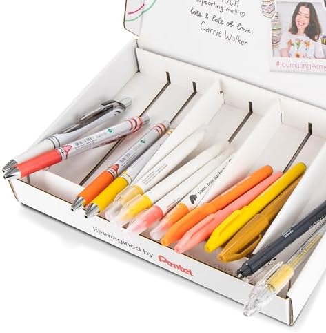 Pentel Carrie Walker Gratitude Writing and Journaling Kit, Gel Pens and Marker Variety Pack, Inspiring Color Palette, 14 Pieces - Image 3
