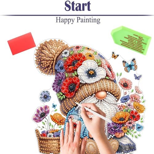 Diamond Painting Kits for Adults Beginners, 5D Full Drill Dwarf Crystal Art Desktop Ornament, DIY Single Sided Home Office Desk Decor, Creative Craft Gift Set with Tools - Image 6