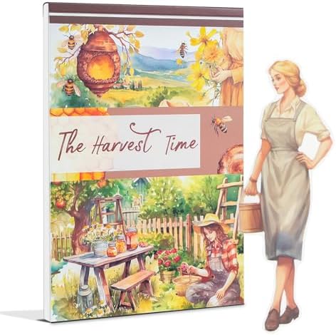 Snycler Sticker Book - 20 Sheets Vintage PET Stickers for Scrapbooking, Junk Journaling, Ephemera, and Decorative Crafts-The Harvest time by Snycler