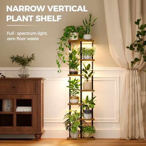 Bamworld Plant Stand with Grow Light for Indoor Plants Corner 7 Tier - Image 5