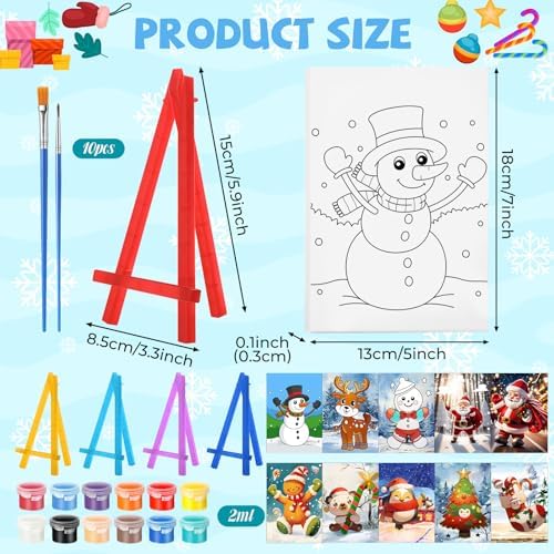10 Set Christmas Pre Printed Canva for Painting Gingerbread Canva 5x7" - Image 2