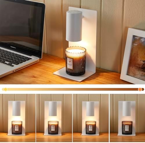 White L-Shape Candle Warmer Lamp with Timer Dimmable, New Home Decor for Bedroom, Office, Modern Living Room, Christmas Birthday New Year Gift for Women Man - Image 5