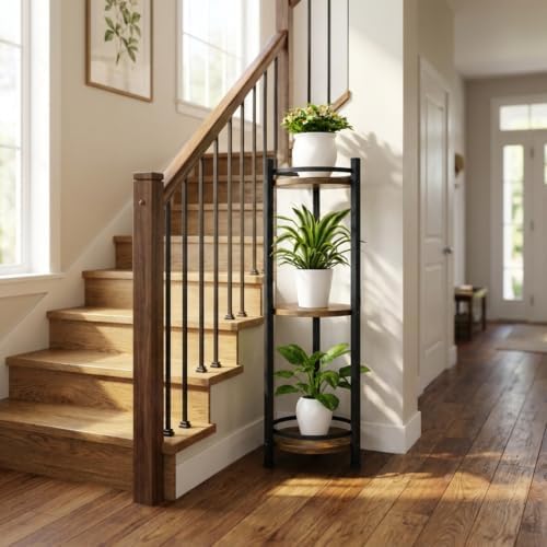 Homsorout 3 Tier Plant Stand Indoor Outdoor for Corner, Rustic - Image 7