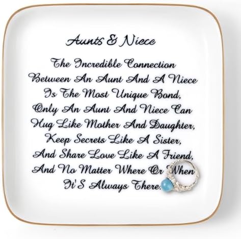 PUDDING CABIN Aunt Gifts from Niece - Niece Gifts from Aunt Ceramic Ring Dish Trinket Tray by PUDDINGCABIN