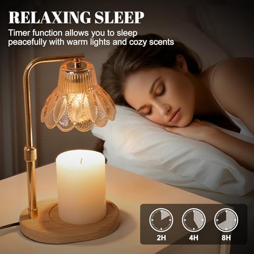 Candle Warmer Lamp with Timer and Dimmer-Adjustable Height Candle Lamp Warmer,New Home Gift Ideas,Brithday Gifts for Women Mom,Candle Light Warmer,Home Decor - Image 5