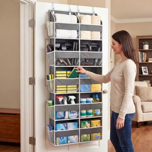2 Pack Over the Door Organizer 5 Tiers, Extra Large Behind Door Storage of 10 Compartments, 80 lbs Weight Capacity Over Door Organizer, Door Hanging Organizer for Closet, Diaper Organizer,Room storage - Image 6