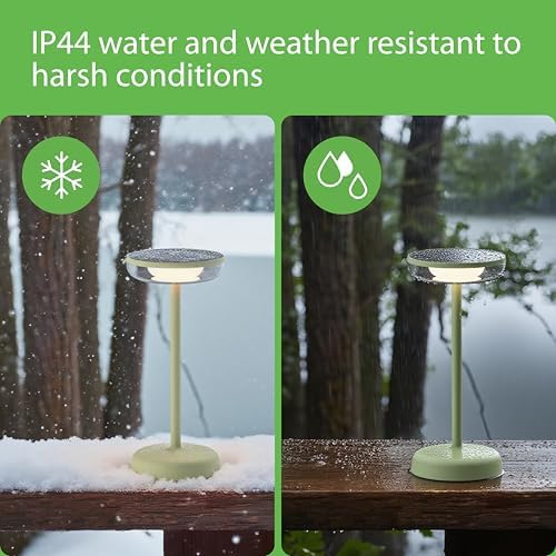 Cocktail Style Solar Table Lamp, USB-C, Dimmable, Green, 1Pk - Image 5