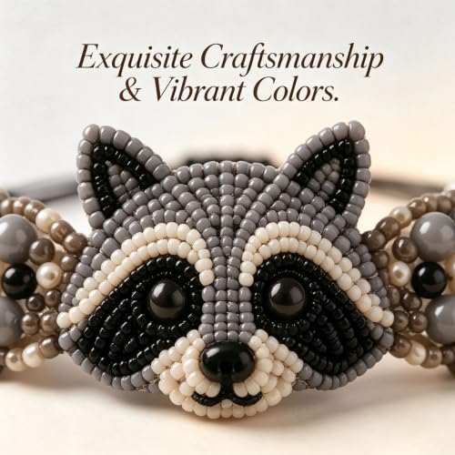 RYCHEENI DIY Beaded Bracelet Kit for Adults, Beginner Jewelry Making Craft Set with Instruction Guide, 3D Animal Beadwork Project, Complete Supplies for Women and Craft Lovers (Raccoon) - Image 3