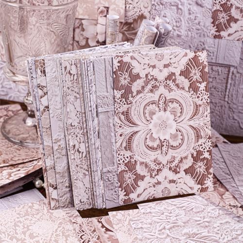 Alideco 180pcs Vintage Literary Lace Scrapbooking Paper for Adults Journaling Supplies, Decorative Paper for Junk Journals(leisi) - Image 2