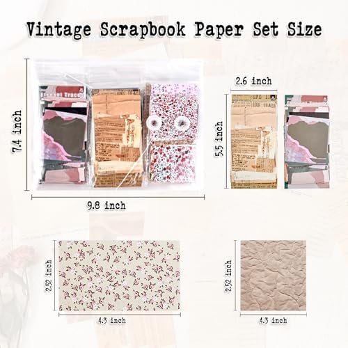 Vintage Scrapbook Background Paper for Scrapbooking, 360 Sheets Scrap Booking Supples Kit, Decorative Paper for Junk Journal Supplies, Collage, Journaling, DIY Crafts Arts, Card Making - Image 5