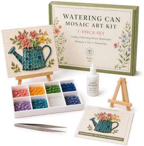 Mosaic Art Kit for Adults, DIY Garden Craft with Beads，Watering Can by Unknown