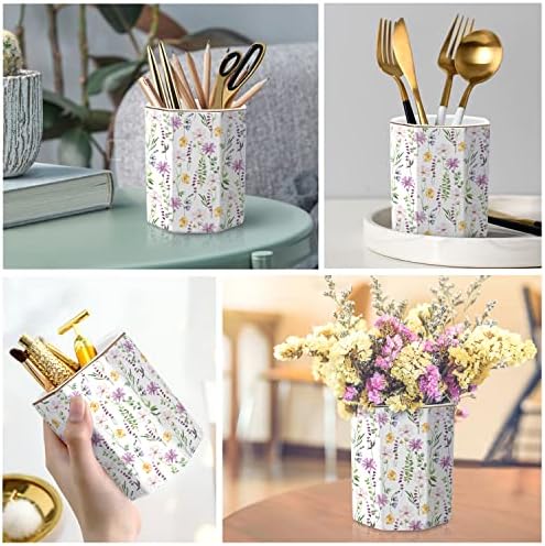 Ceramic Floral Pencil Pen Holder, Cute Stationery Holder for Office, Makeup Brush Holder for Girl Women, Pretty Flower - Image 3