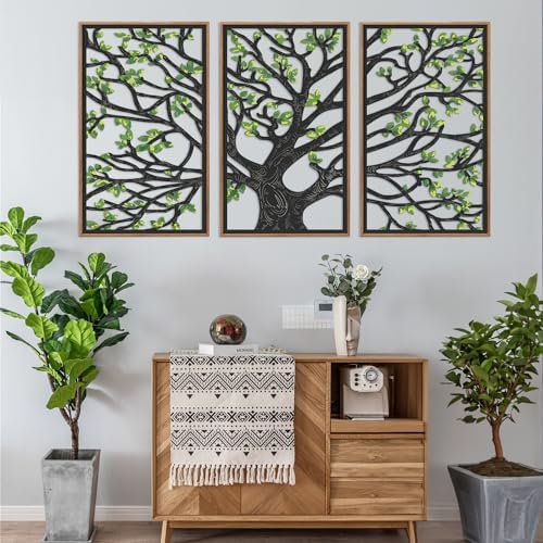 CHDITB 3Pcs Tree Of Life Framed Wall Art 16x32 Inch - Image 5