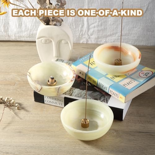 Koville Turkish Natural Marble Incense Holder, 5inch Incense Holders for Sticks, Sturdy Incense Burner Ideal for Meditation and Relaxing, Easy to Clean(Green Onyx) - Image 5