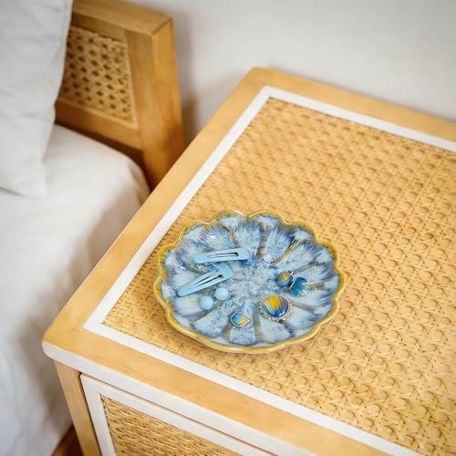 SEEDUSTRY Ceramic Jewelry Tray, Petal Ring Dish, Small Ceramic Jewelry Trinket Holder, Desktop Decoration, Dainty‌ Plate for Rings, Earrings, Necklace, Gifts for Mother Girlfriend Daughter Sister - Image 5
