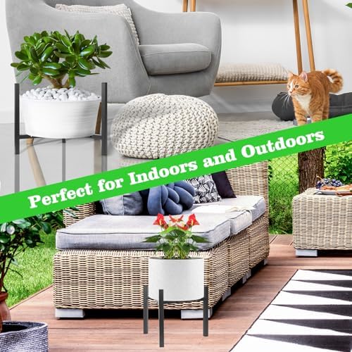 Airpark 3-Pack Adjustable Plant Stands Indoor, Metal Flower Pot Holder, Modern Plant Shelf for Balcony Patio Office Corner (Fits 8-12 Inch Pots, Plants Pots Not Included) - Image 6